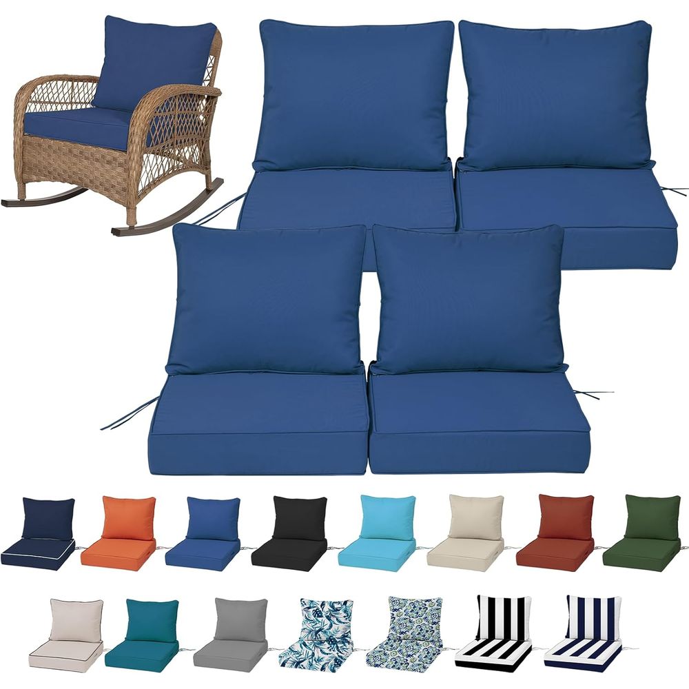Outdoor Furniture - مجموعة من 4 وسائد مقاعد عميقة