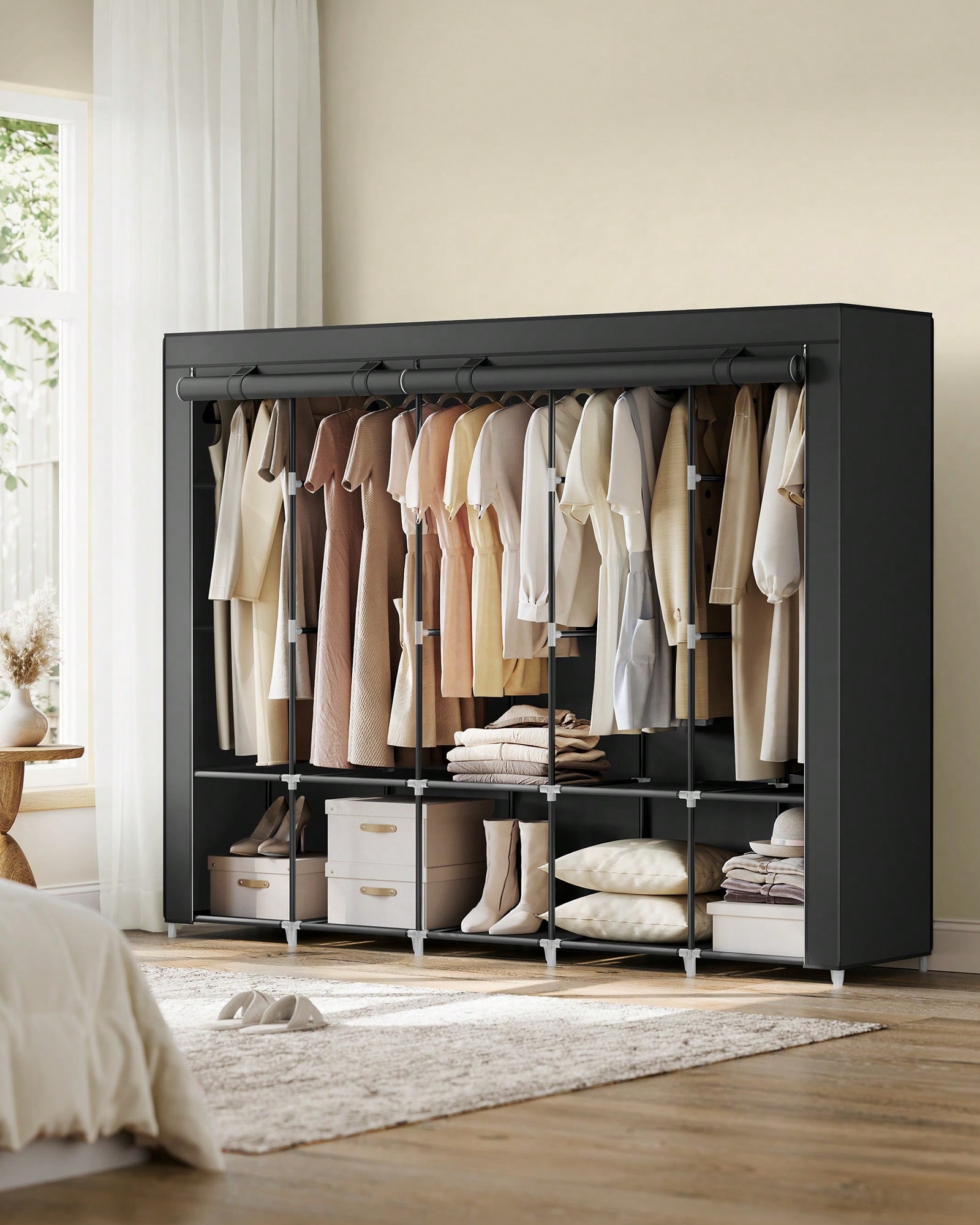 Wardrobe Closet Portable Fabric Cover - خزانة ملابس محمولة كبيرة جدًا بطول