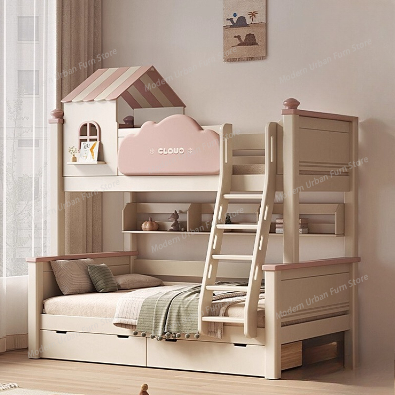 King Size Bed Frame With Storage Drawers - سرير بطابقين للأطفال مع أدراج تخزين،