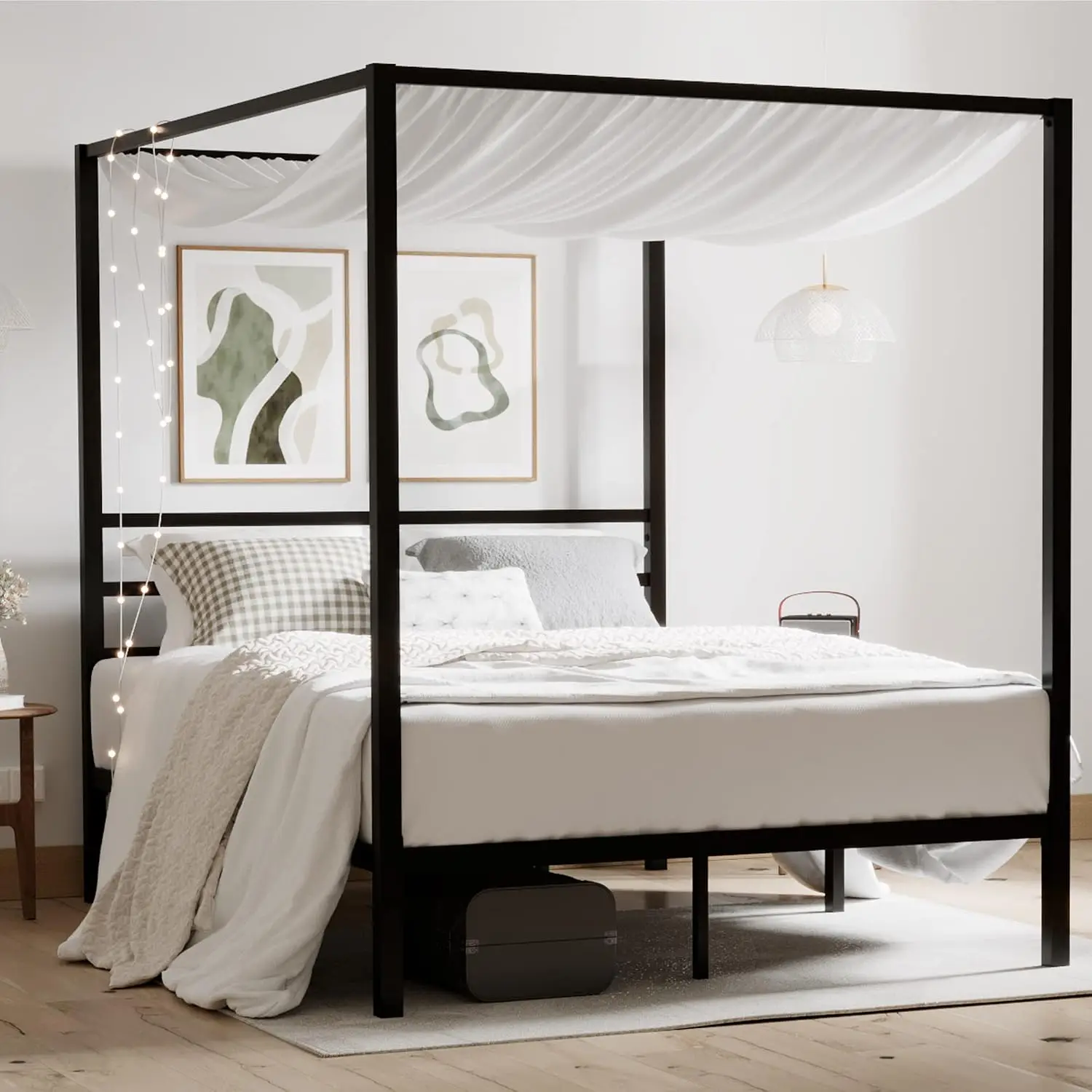 Canopy Bed Frame Metal Queen - إطار سرير معدني بحجم كوين مع