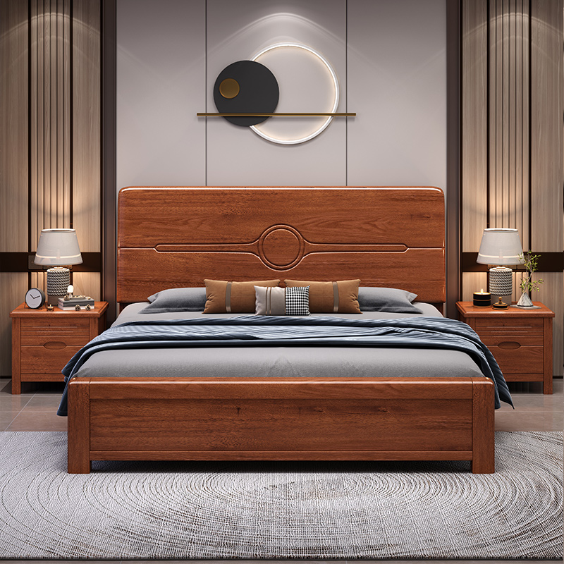Gas Lift Storage Bed Hydraulic - سرير خشب الجوز الصلب الفاخر بتصميم