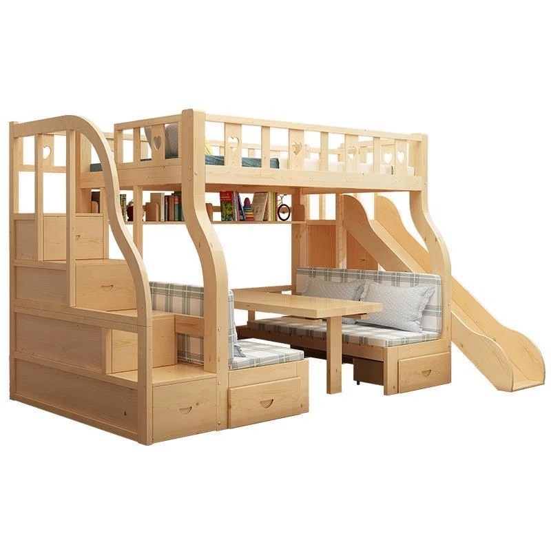 Bunk Bed With Stairs And Slide - -سرير بطابقين متعدد الوظائف، أدراج تخزين