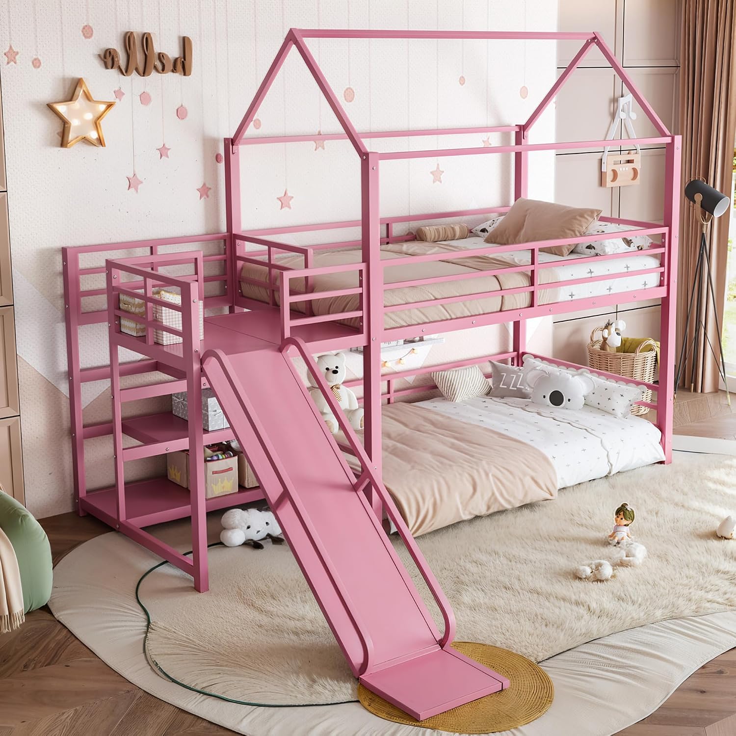 Bunk Bed With Stairs And Slide - سرير مزدوج بدرجين مع منزلق ودرج