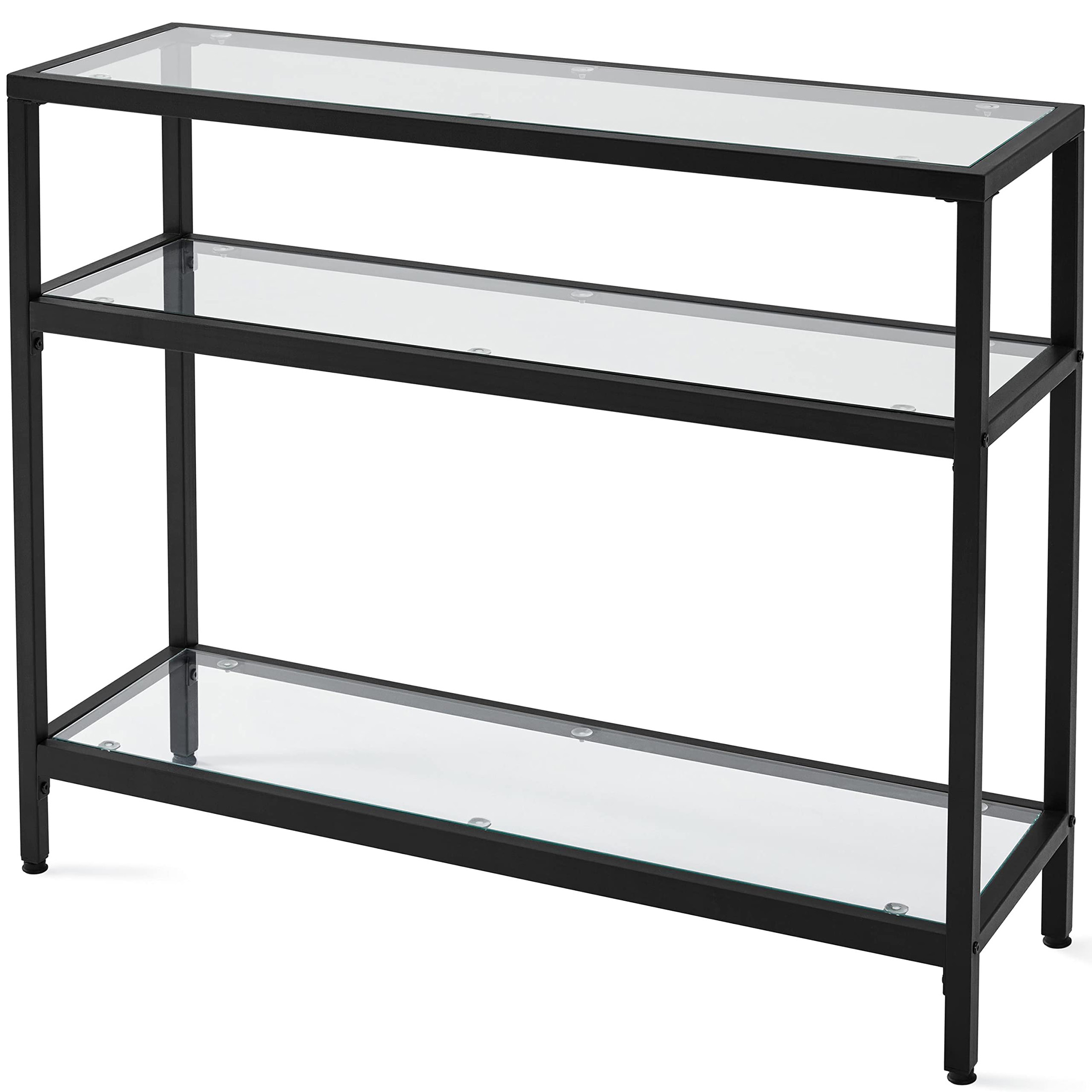 Tables - طاولة كونسول بإطار معدني وسطح زجاجي