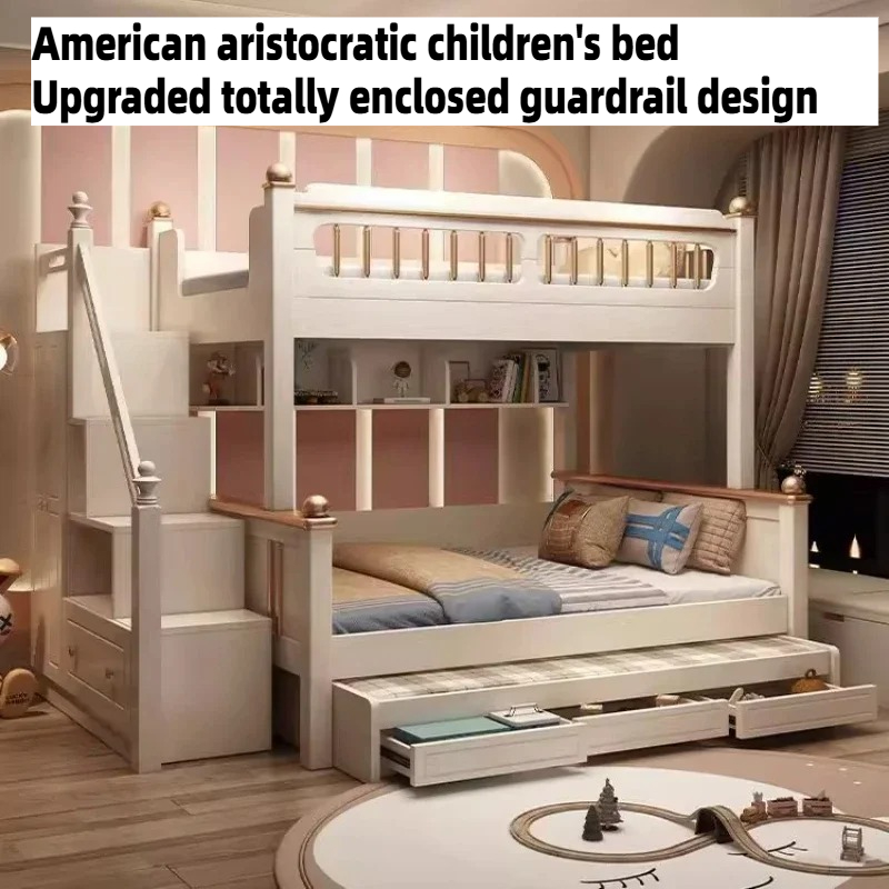 King Size Bed Frame With Storage Drawers - سرير أطفال خشبي 135×190 سم مع