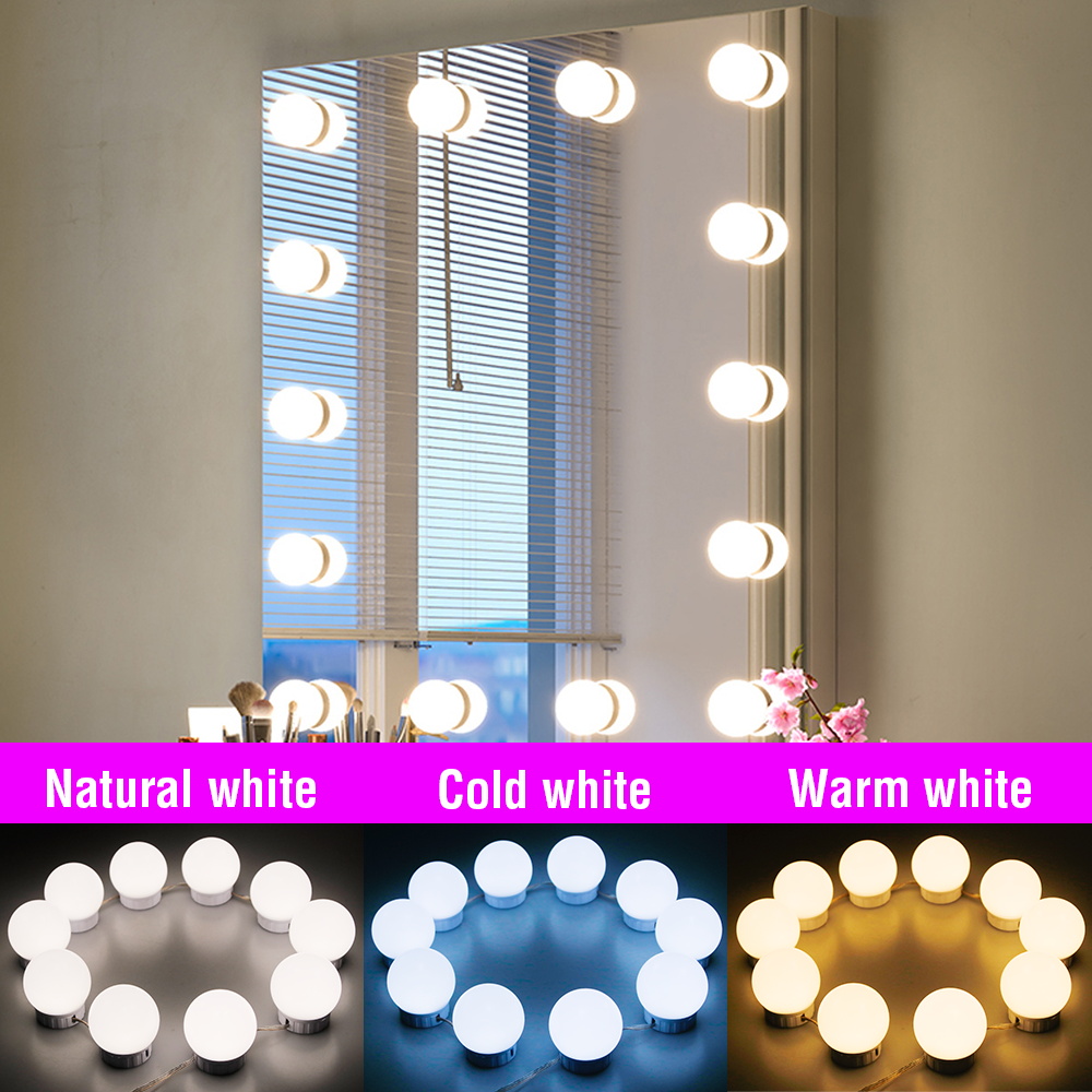 Dressing Table Vanity With Lighted Mirror - أضواء مرآة الزينة LED بمنفذ USB،