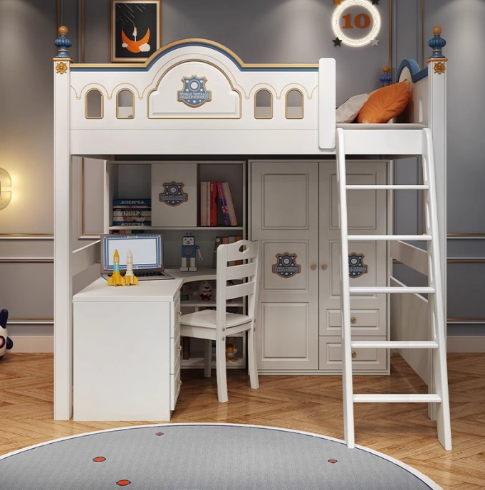سرير أطفال خشبي بتصميم قلعة ال - مراجعة Bunk Bed With Stairs And Slide وسعره