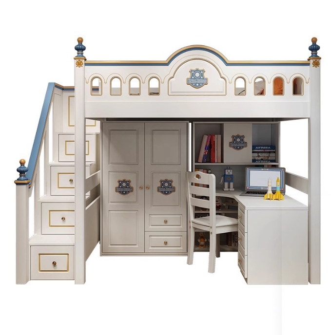 سرير أطفال خشبي بتصميم قلعة ال - مراجعة Bunk Bed With Stairs And Slide وسعره