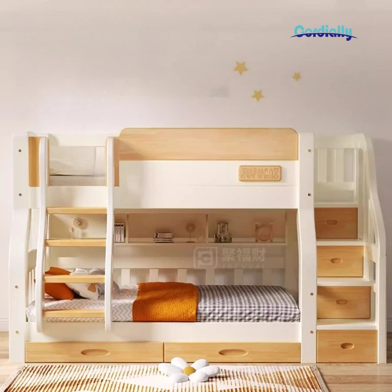 سرير علوي مزدوج مع إطار سلم وم - مراجعة King Size Bed Frame With Storage Drawers وسعره