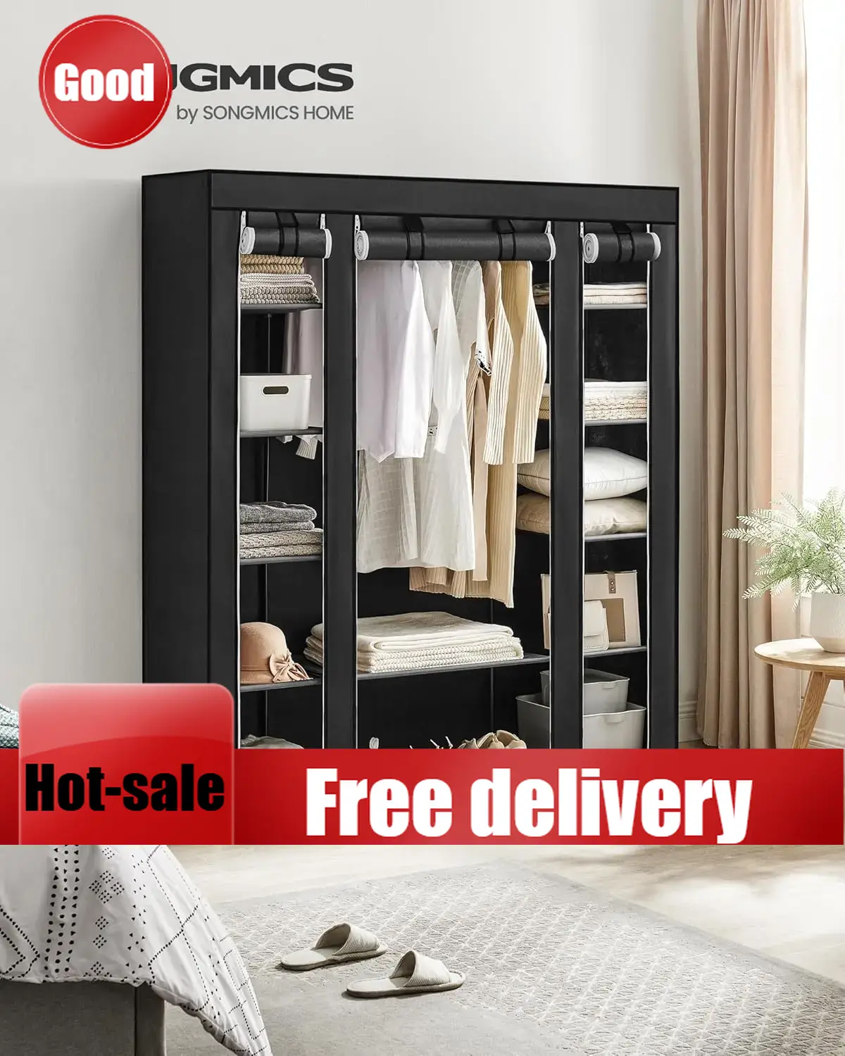 خزانة ملابس محمولة من Cheng-Cl - مراجعة Wardrobe Closet Portable Fabric Cover وسعره