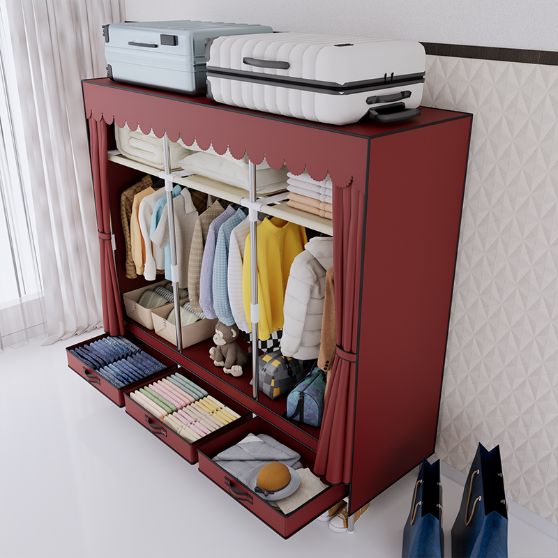 خزانة ملابس محمولة، إطار فولاذ - مراجعة Wardrobe Closet Portable Fabric Cover وسعره