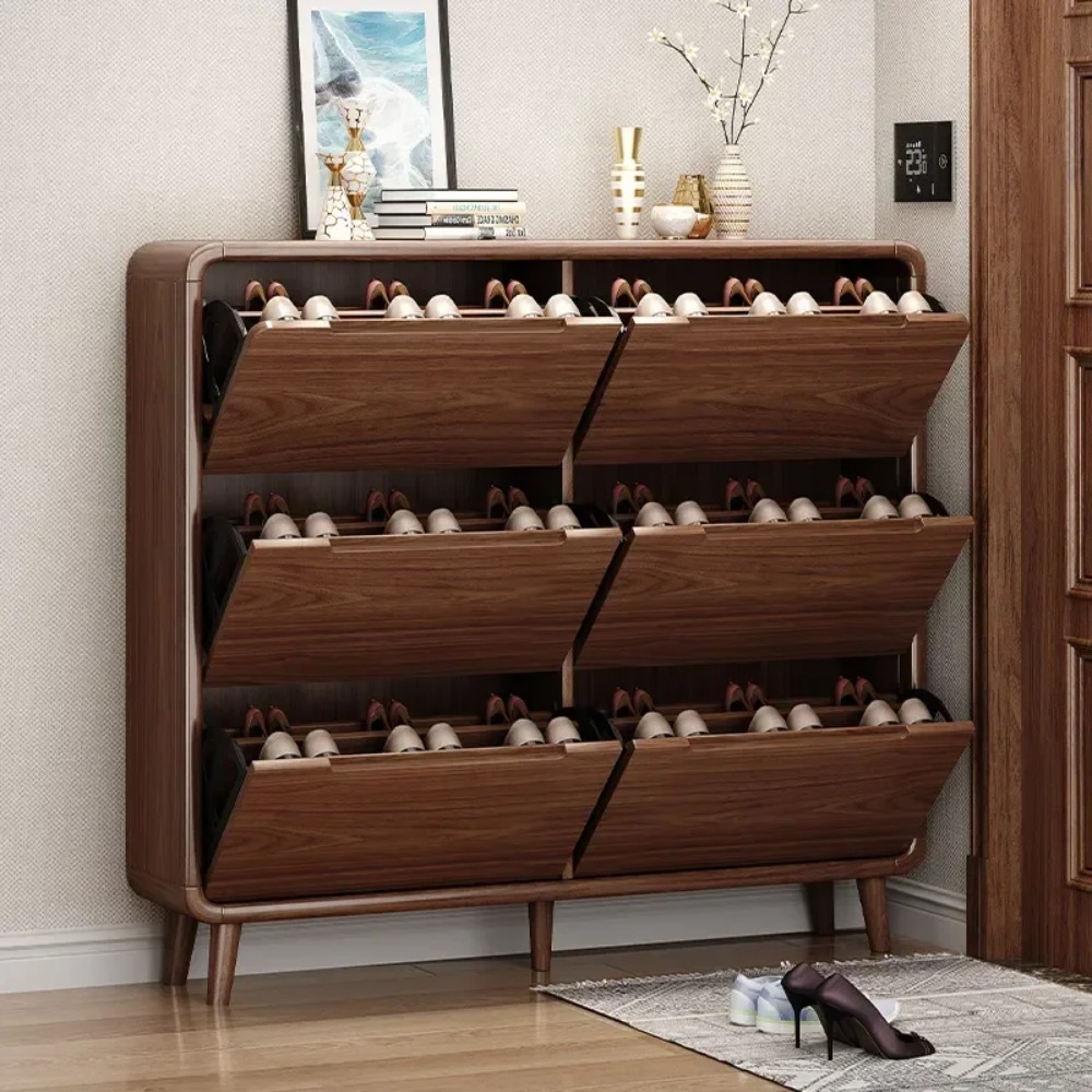 خزانة أحذية خشبية رفيعة قابلة  - مراجعة Shoe Rack Cabinet Narrow Entryway وسعره