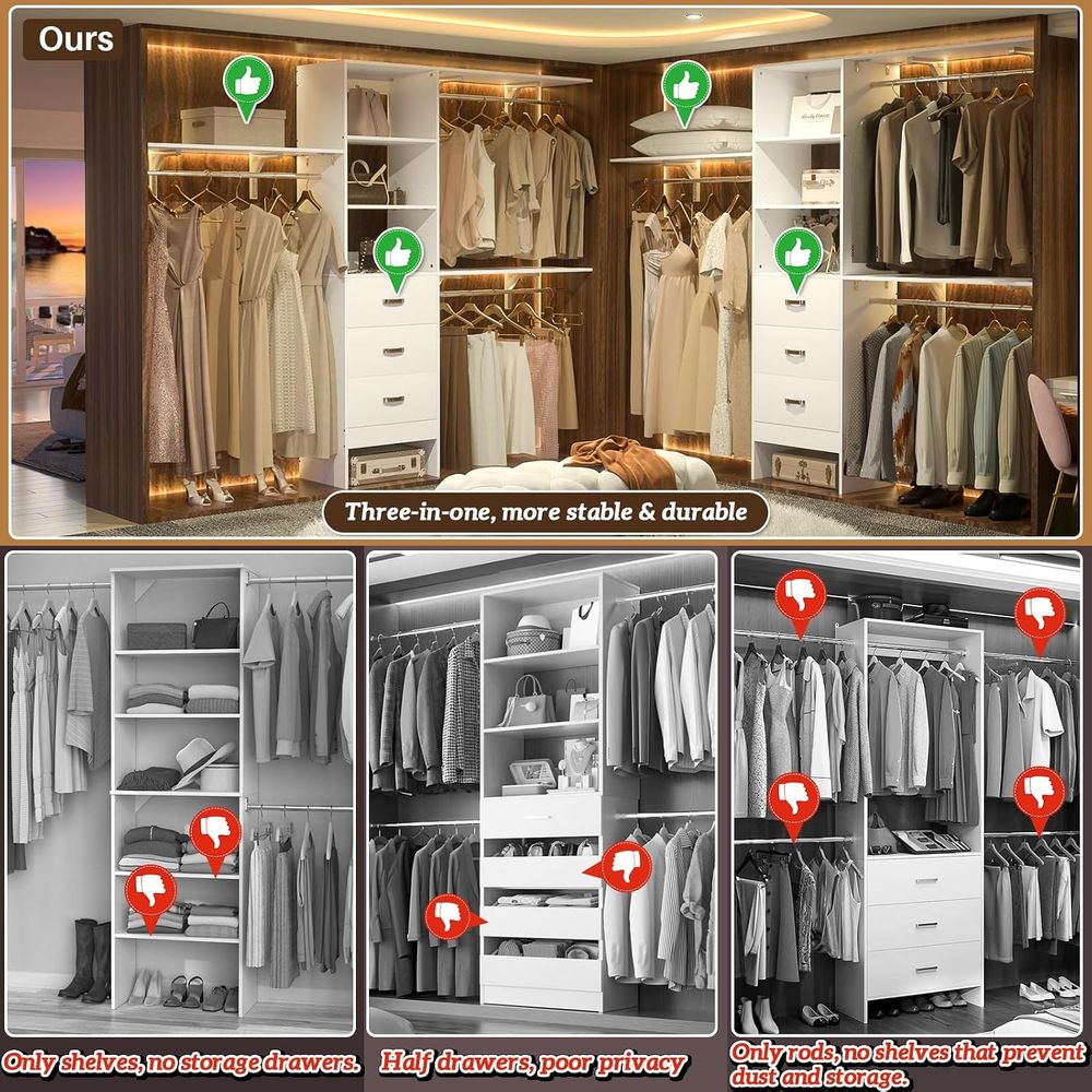 نظام خزانة ملابس 8T، منظم خزان - مراجعة Bedroom Furniture وسعره