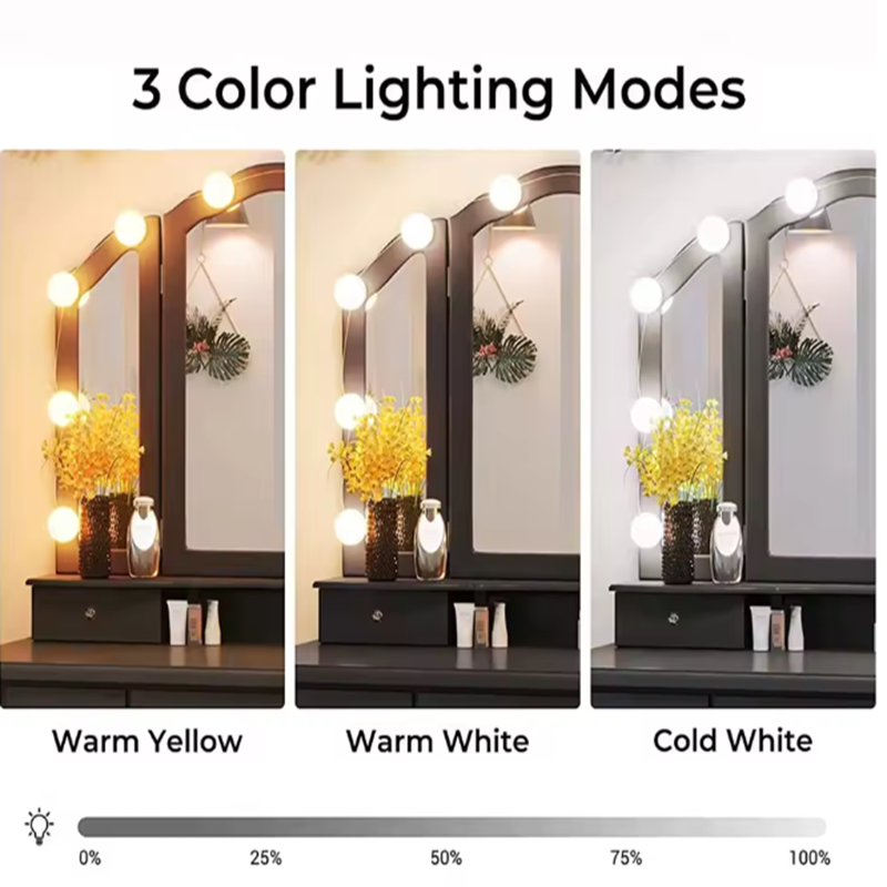 مصابيح LED قابلة للفصل لمرآة ا - مراجعة Dressing Table Vanity With Lighted Mirror وسعره