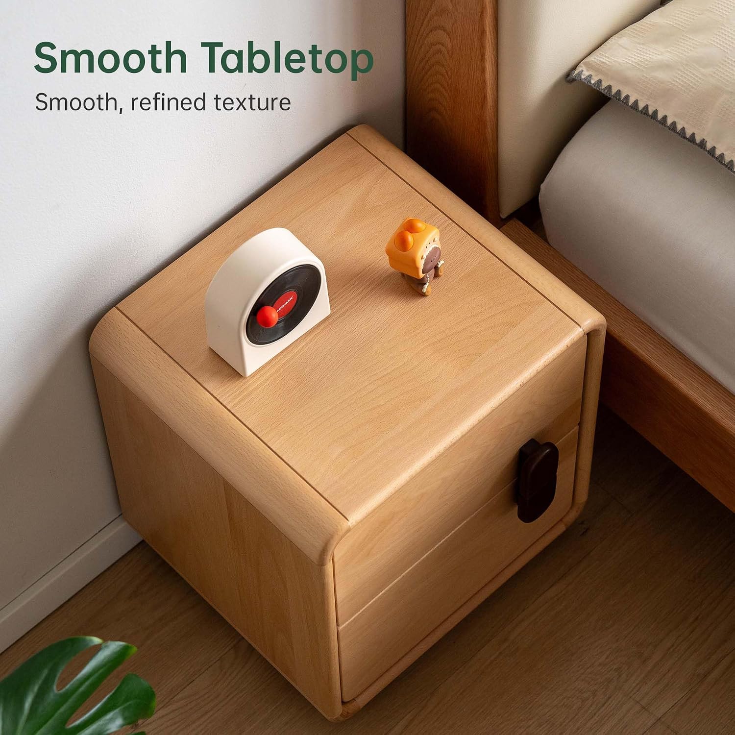 طاولة جانبية من الخشب الصلب بد - مراجعة Solid Wood Nightstand 2 Drawers وسعره
