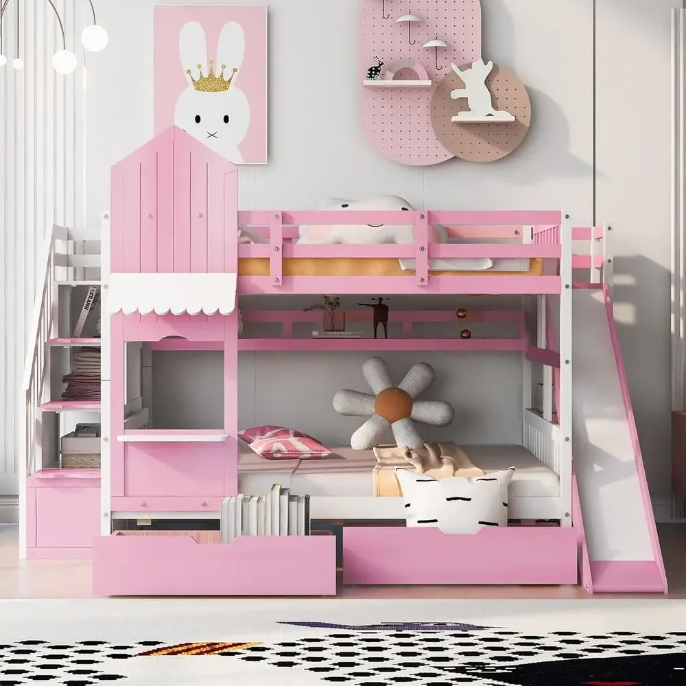 سرير بطابقين للأطفال مع درج وز - مراجعة Bunk Bed With Stairs And Slide وسعره