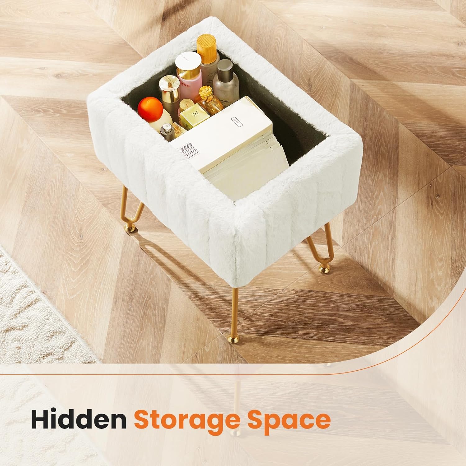 كرسي تخزين أبيض، مقعد عثماني م - مراجعة Bedroom Furniture وسعره