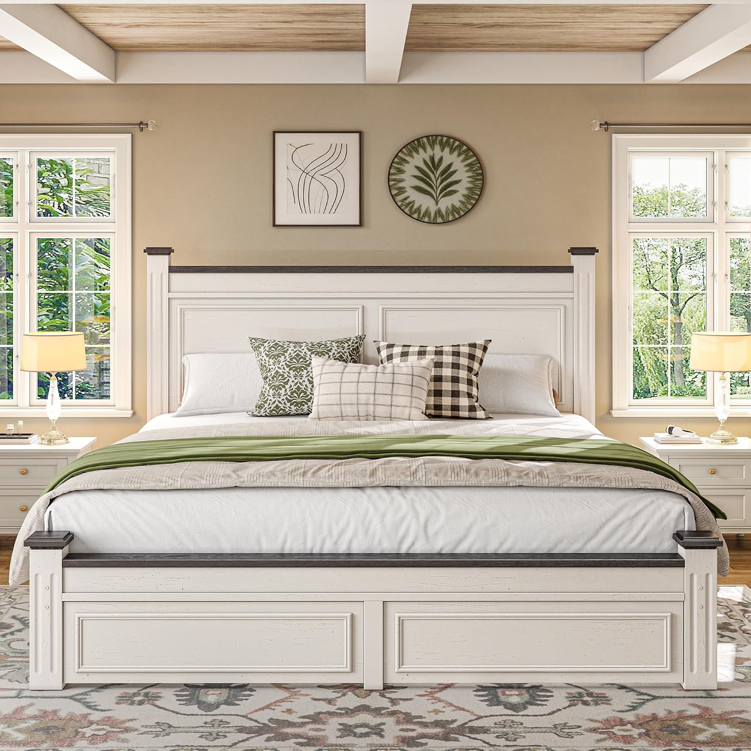 إطار سرير بحجم كينج مع لوح رأس - مراجعة King Size Bed Frame With Storage Drawers وسعره