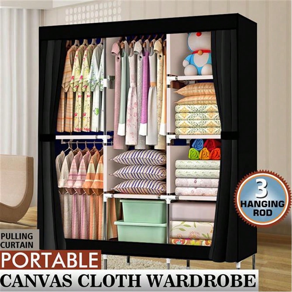 خزانة ملابس محمولة بطول 71 بوص - مراجعة Wardrobe Closet Portable Fabric Cover وسعره