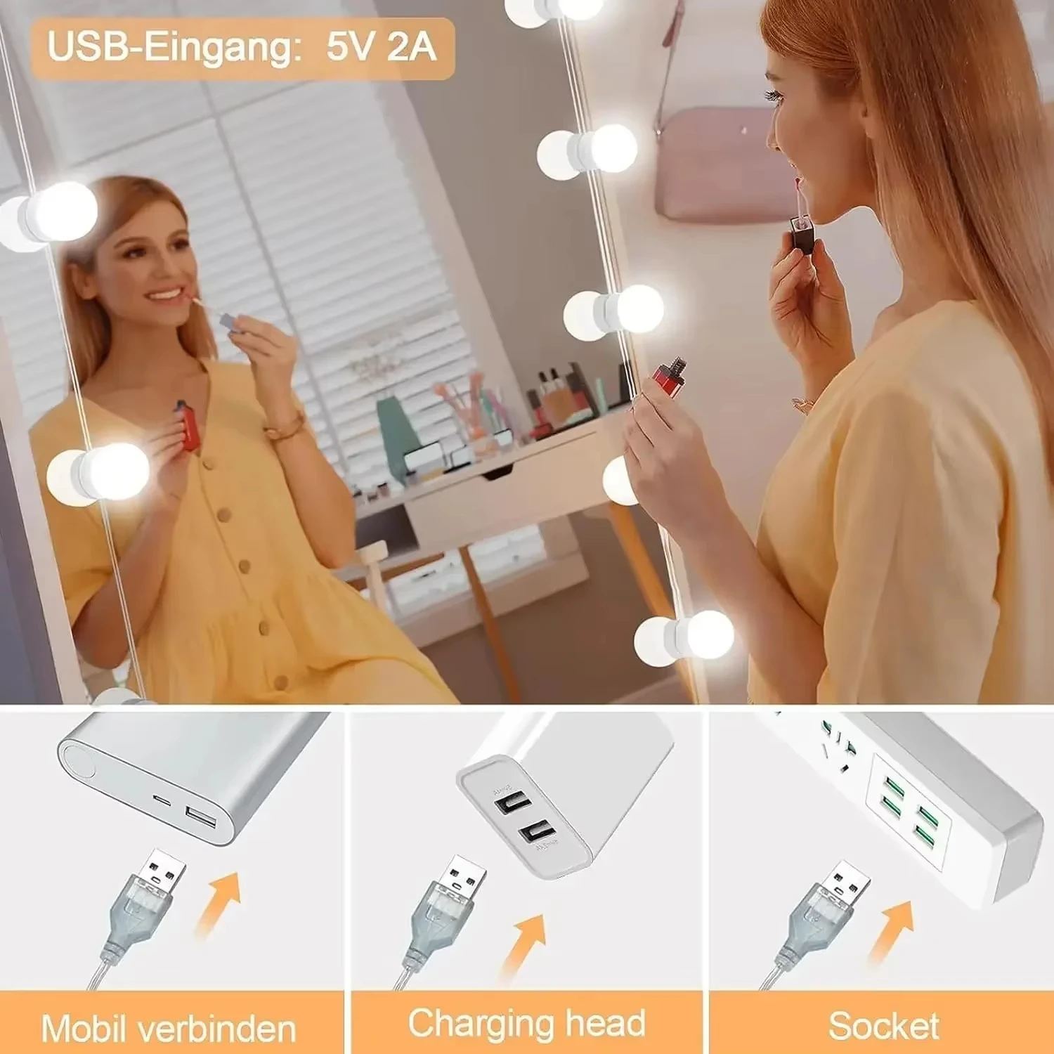مجموعة أضواء مرآة الغرور في هو - مراجعة Dressing Table Vanity With Lighted Mirror وسعره