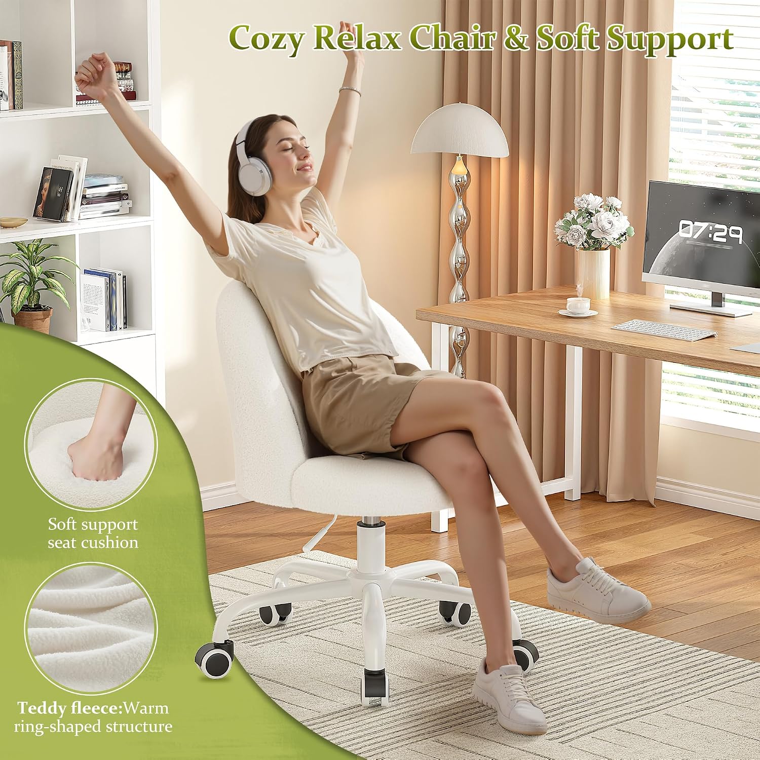 كرسي مكتب أبيض من DurayLoly مع - مراجعة Bedroom Furniture وسعره