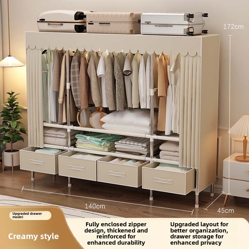 خزانة ملابس محمولة مع غطاء، رف - مراجعة Wardrobe Closet Portable Fabric Cover وسعره
