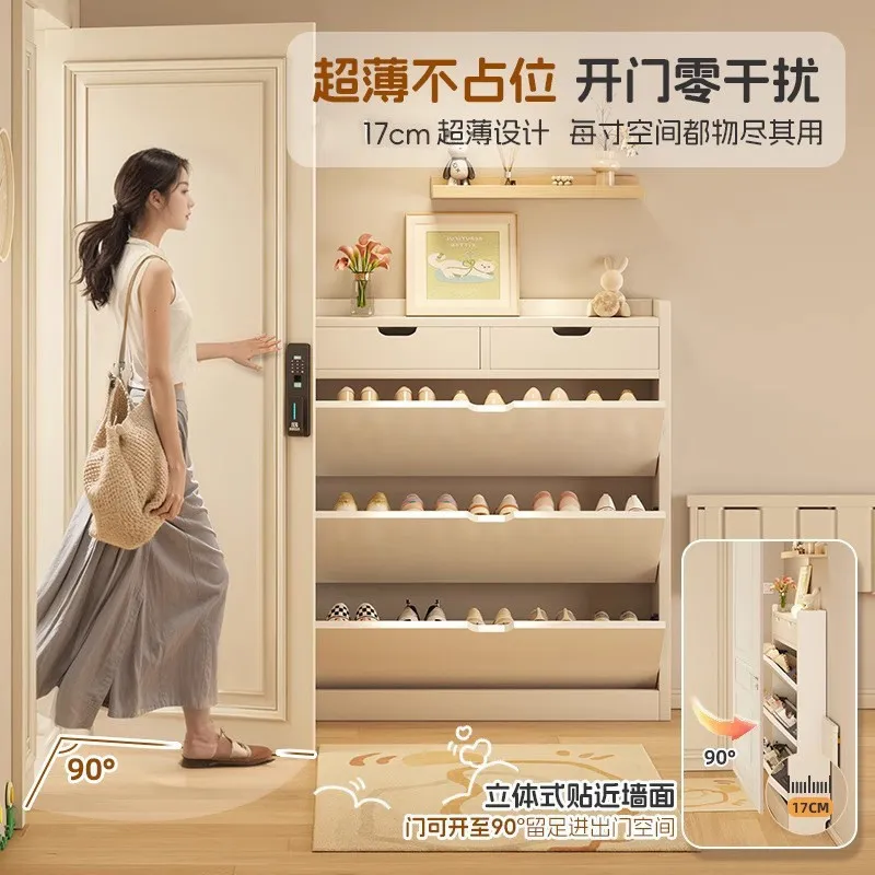 خزانة أحذية من الخشب الصلب بعم - مراجعة Shoe Rack Cabinet Narrow Entryway وسعره