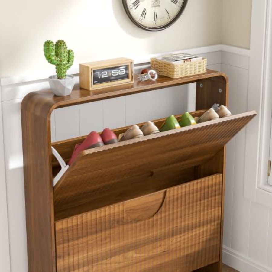 خزانة أحذية ضيقة للمدخل، خزانة - مراجعة Shoe Rack Cabinet Narrow Entryway وسعره