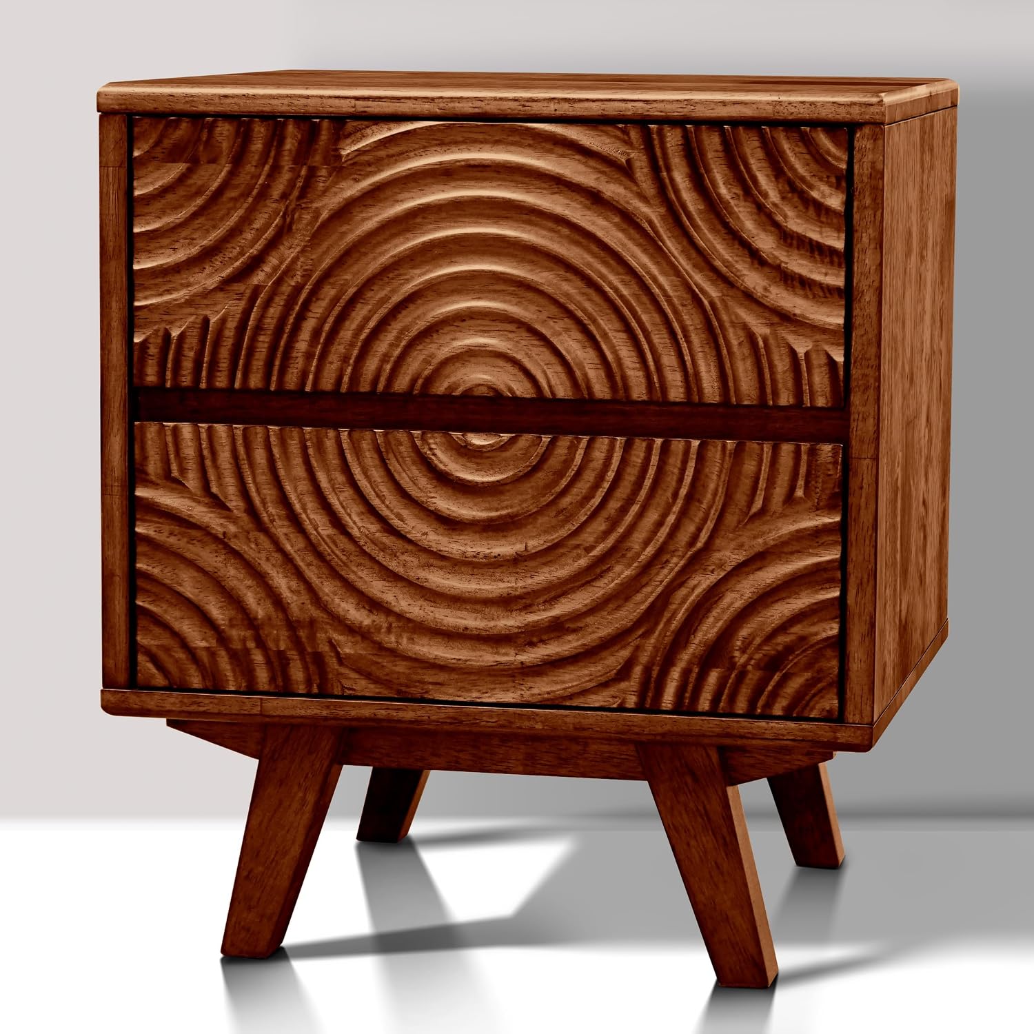 طاولة سرير من خشب الأكاسيا الص - مراجعة Solid Wood Nightstand 2 Drawers وسعره