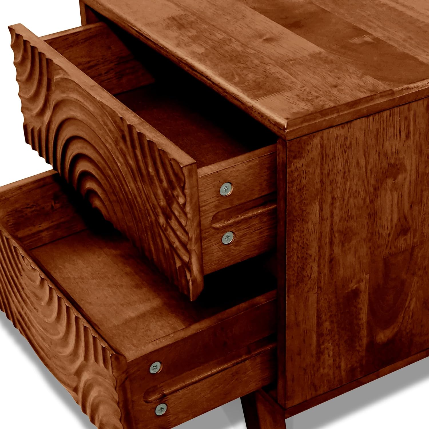 طاولة سرير من خشب الأكاسيا الص - مراجعة Solid Wood Nightstand 2 Drawers وسعره