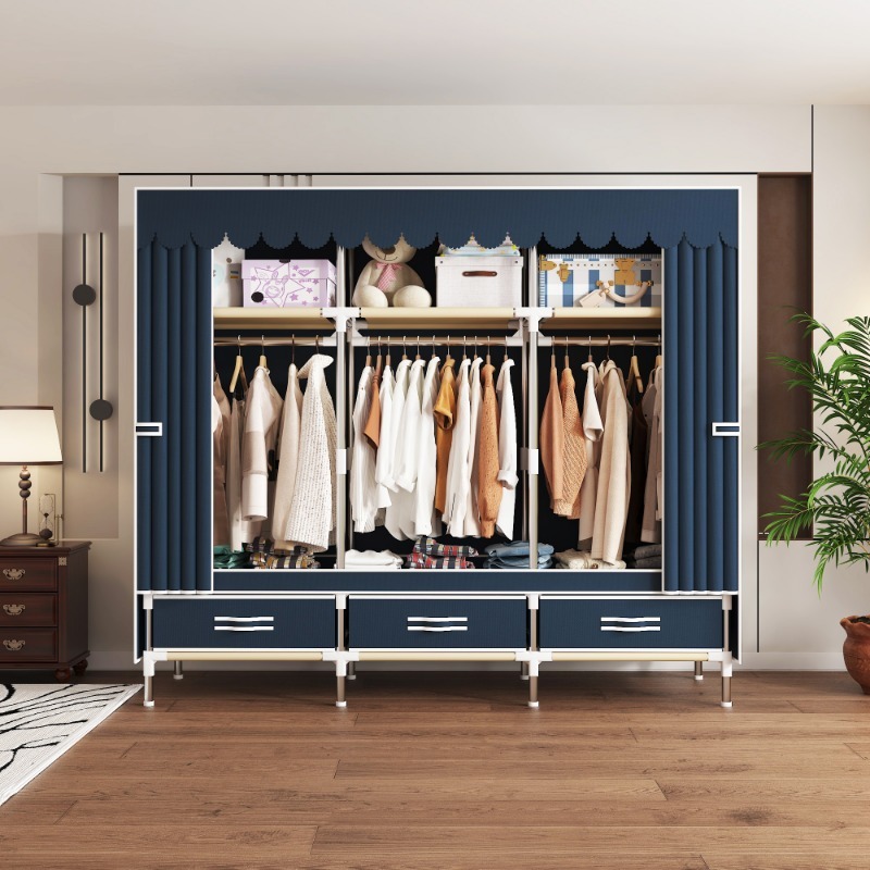 خزانة قماش مقاس 65 بوصة مع أدر - مراجعة Wardrobe Closet Portable Fabric Cover وسعره