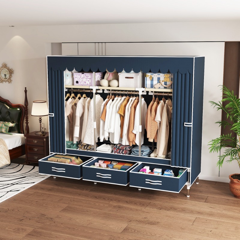 خزانة قماش مقاس 65 بوصة مع أدر - مراجعة Wardrobe Closet Portable Fabric Cover وسعره