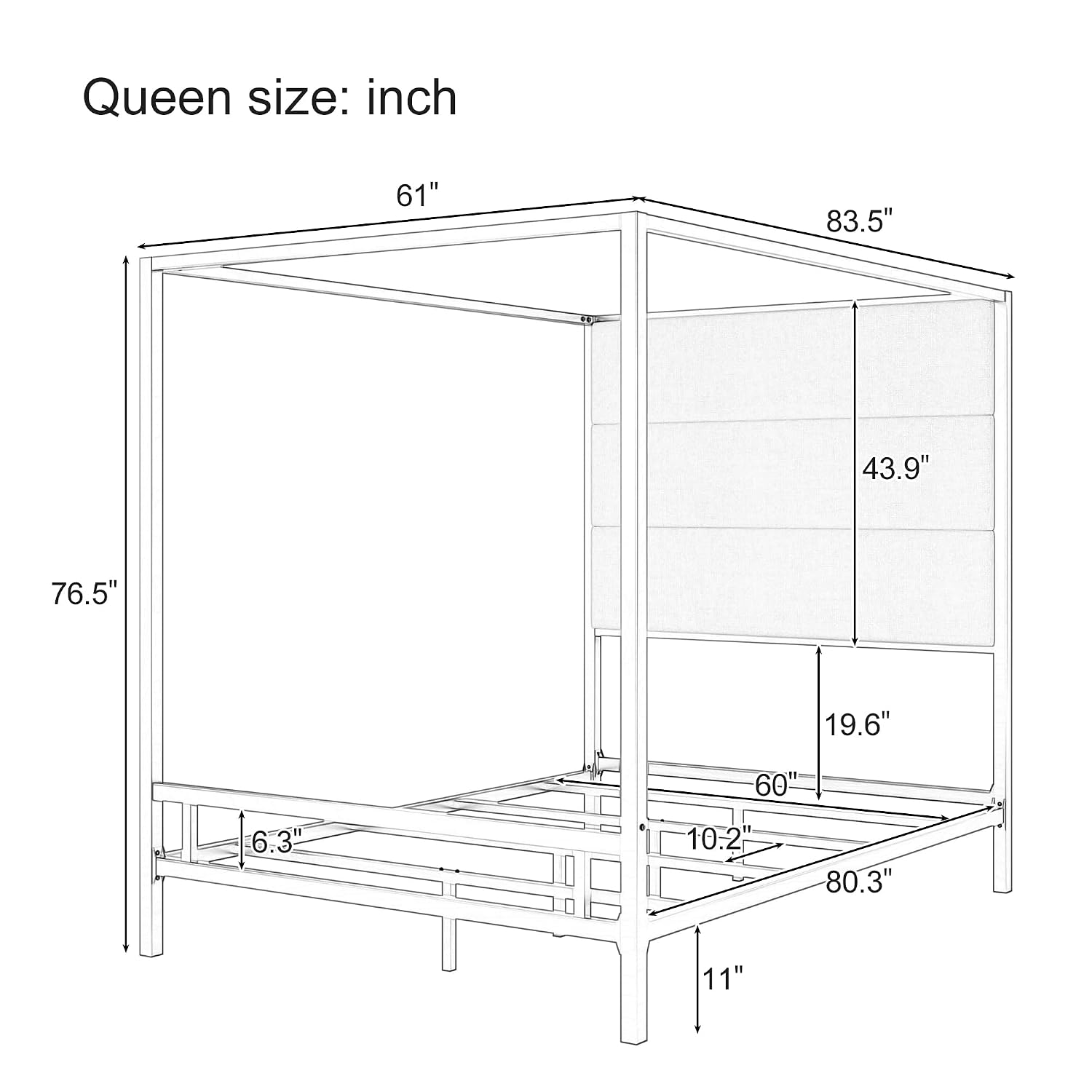 سرير كوين مزود بمظلة، مغطى بال - مراجعة Canopy Bed Frame Metal Queen وسعره