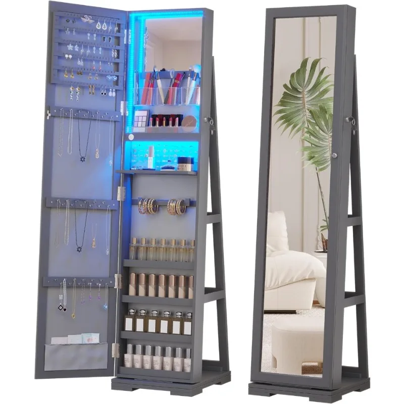 خزانة مجوهرات بإضاءة LED مع مر - مراجعة Full Length Mirror Jewelry Armoire وسعره