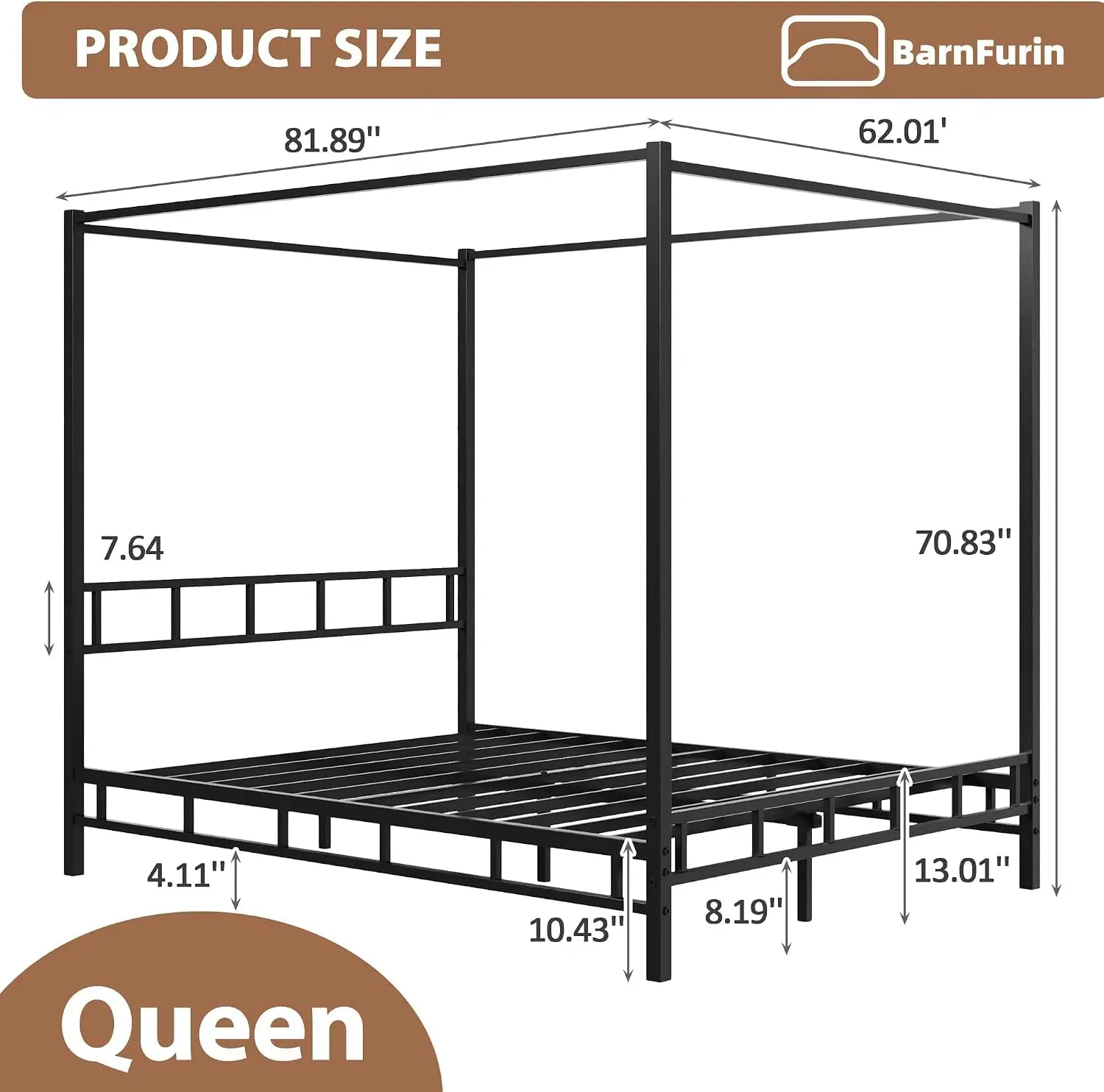 إطار سرير معدني بحجم كوين، قاع - مراجعة Canopy Bed Frame Metal Queen وسعره