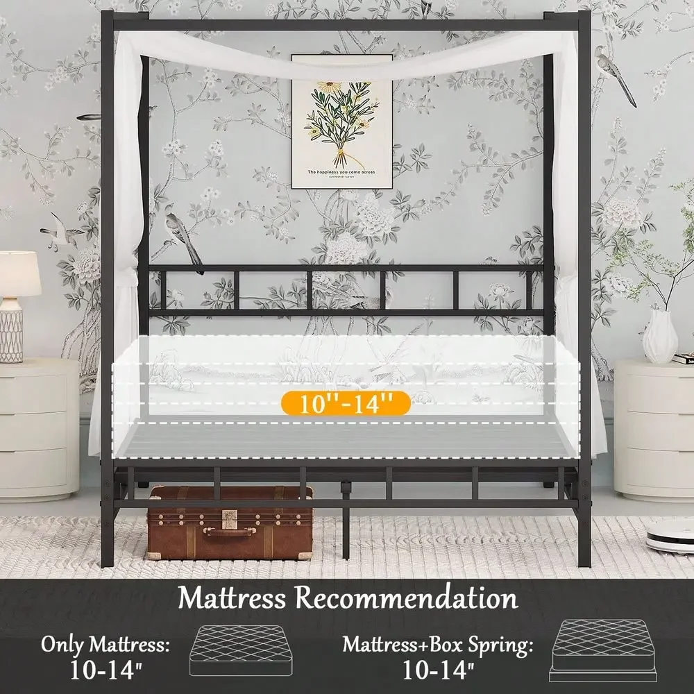 إطار سرير معدني بتصميم مظلة، إ - مراجعة Canopy Bed Frame Metal Queen وسعره