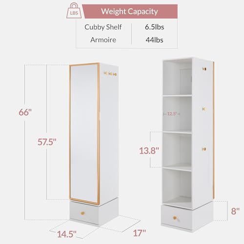 مرآة دوارة مع خزانة تخزين، خزا - مراجعة Full Length Mirror Jewelry Armoire وسعره