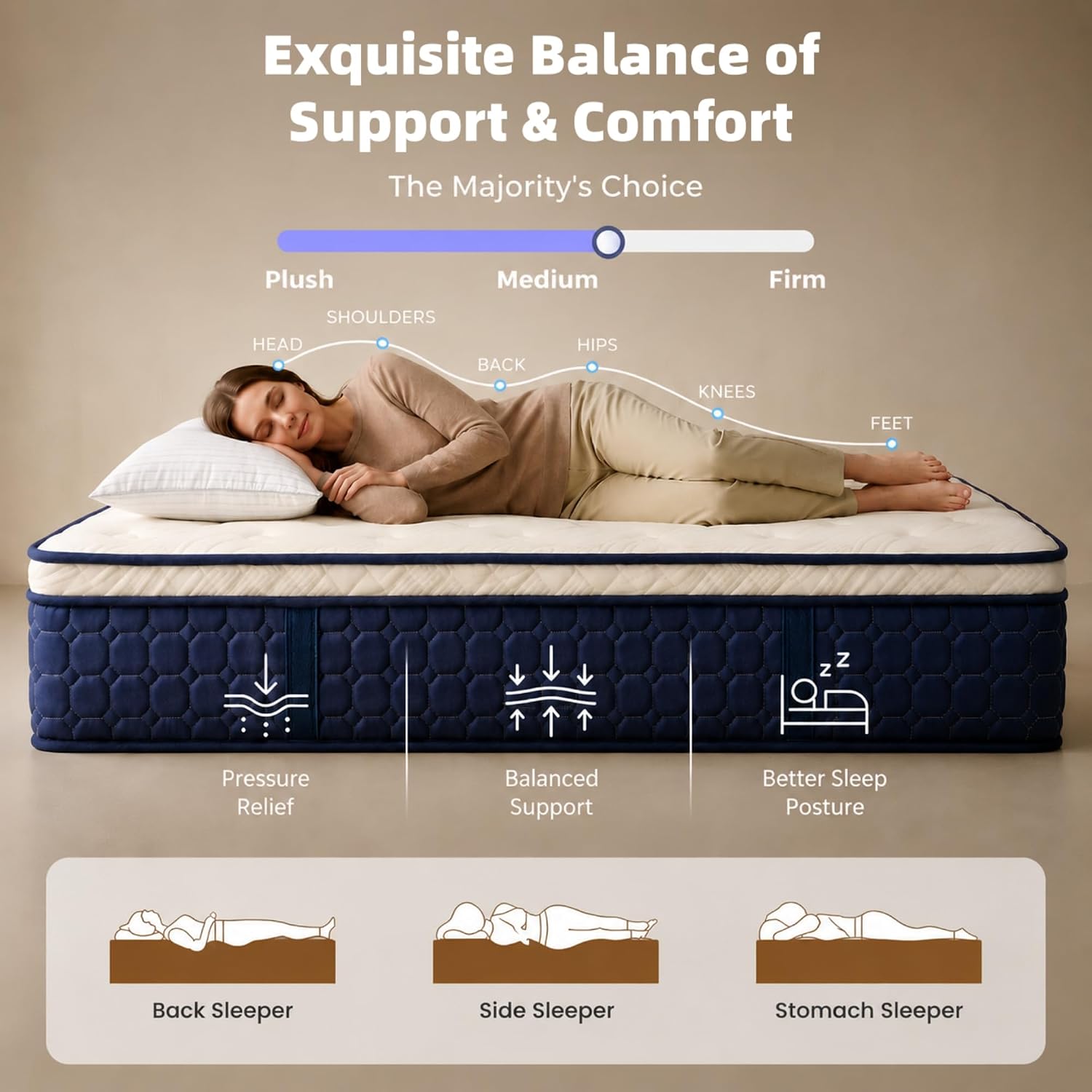 مرتبة بحجم كوين، مرتبة هجينة ب - مراجعة Memory Foam Mattress In A Box Queen وسعره
