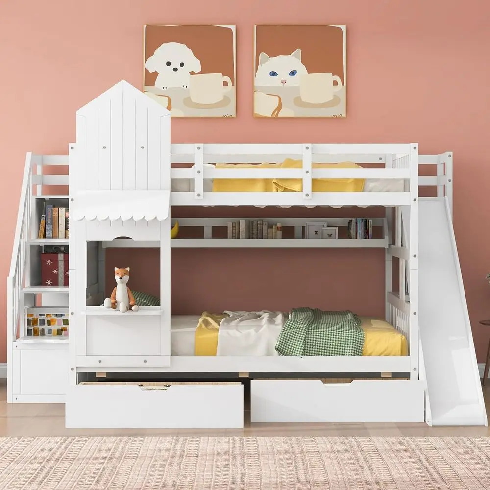 سرير بطابقين مزدوج مع سلالم من - مراجعة Bunk Bed With Stairs And Slide وسعره