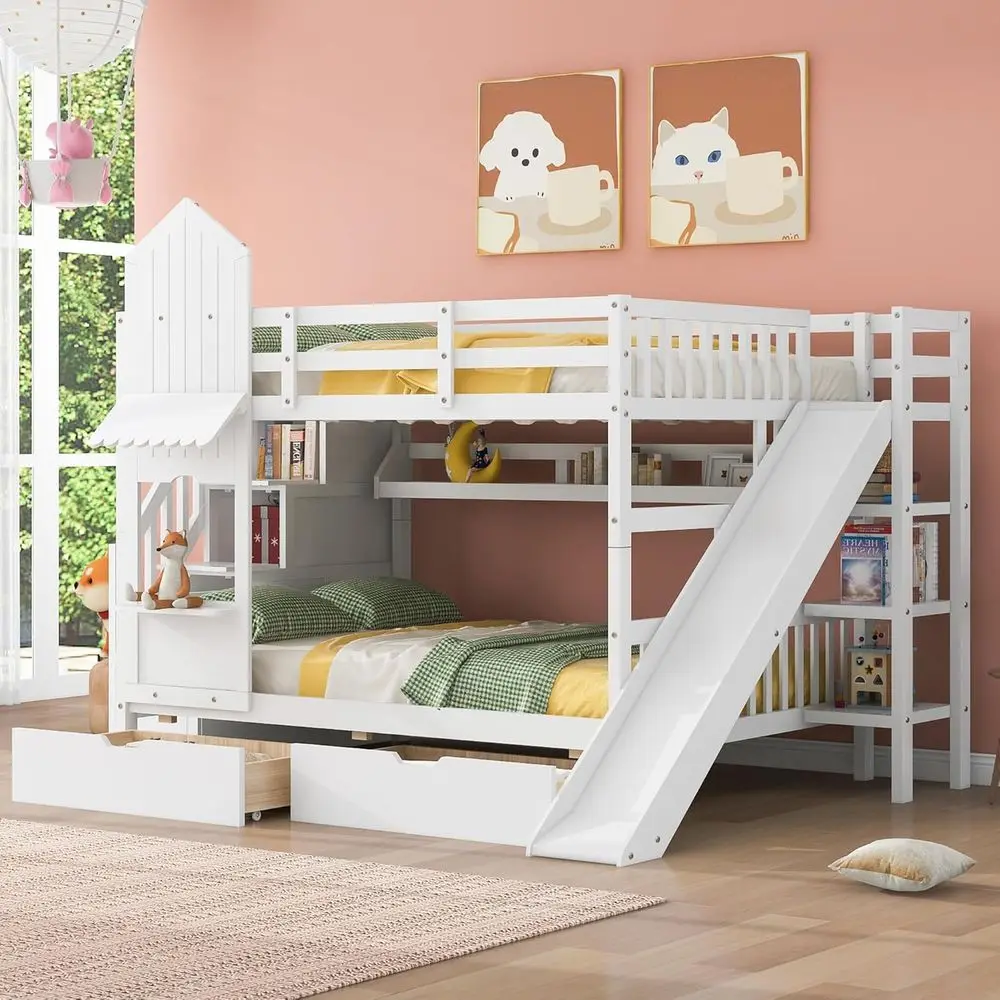 سرير بطابقين مزدوج مع سلالم من - مراجعة Bunk Bed With Stairs And Slide وسعره