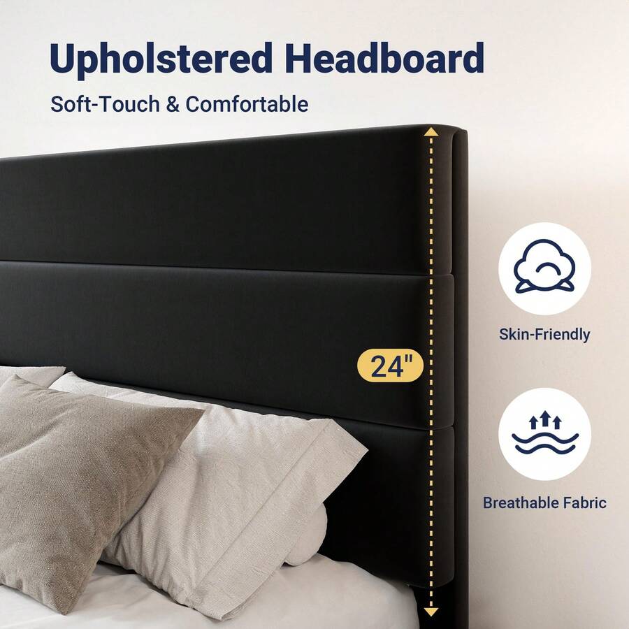 إطار سرير بحجم كامل/كوين/كينج  - مراجعة King Size Bed Frame With Storage Drawers وسعره