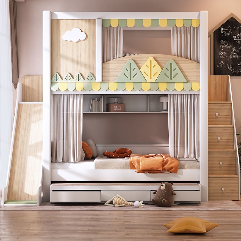 سرير أطفال بطابقين بتصميم طبيع - مراجعة Bunk Bed With Stairs And Slide وسعره