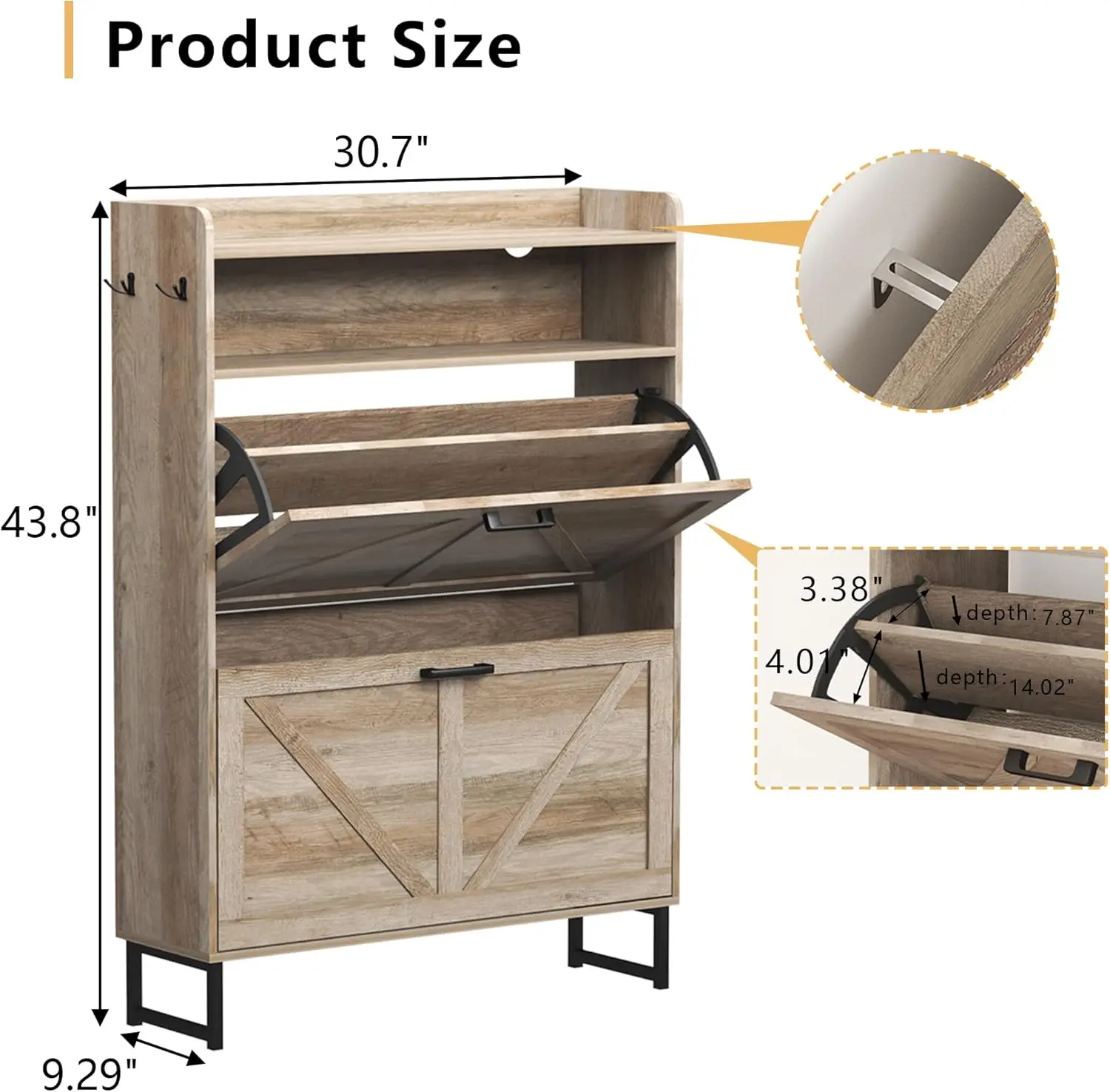 خزانة أحذية بـ2 درج قابل للطي، - مراجعة Shoe Rack Cabinet Narrow Entryway وسعره