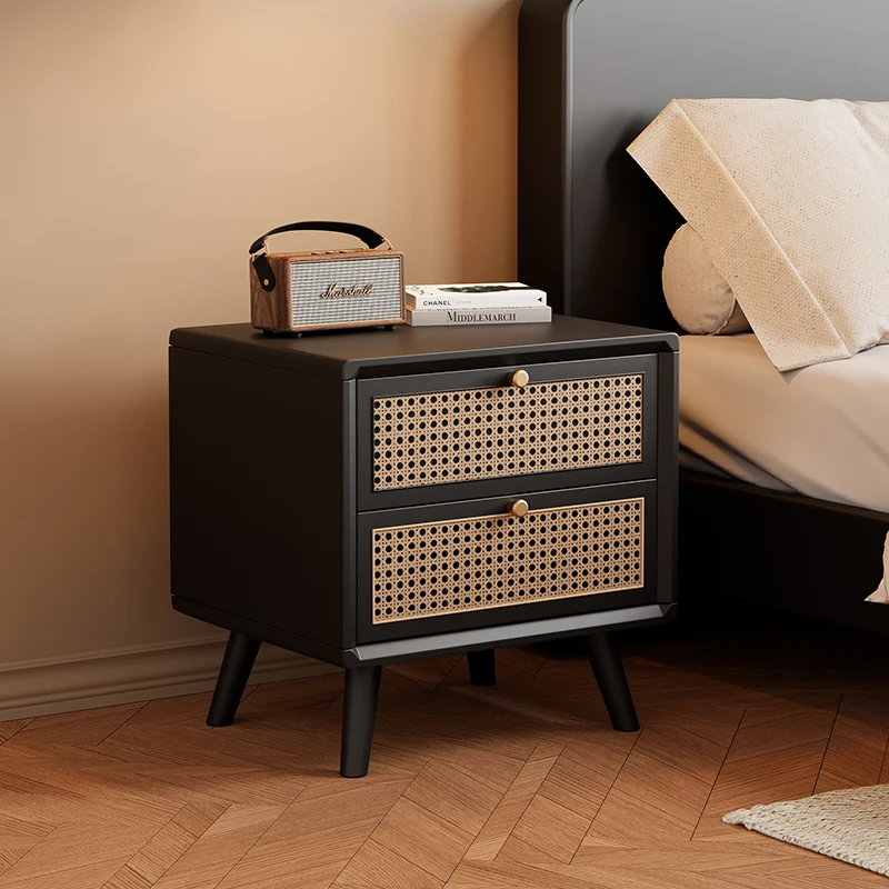 طاولة سرير جانبية من الخشب الص - مراجعة Solid Wood Nightstand 2 Drawers وسعره
