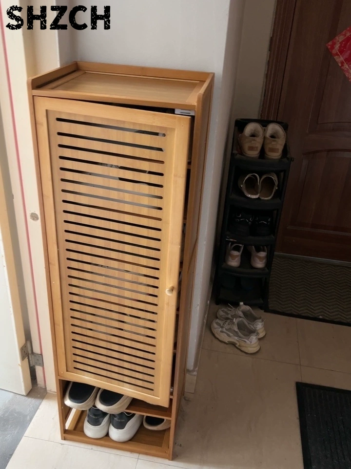 رف أحذية ضيق صغير مع باب، تصمي - مراجعة Shoe Rack Cabinet Narrow Entryway وسعره