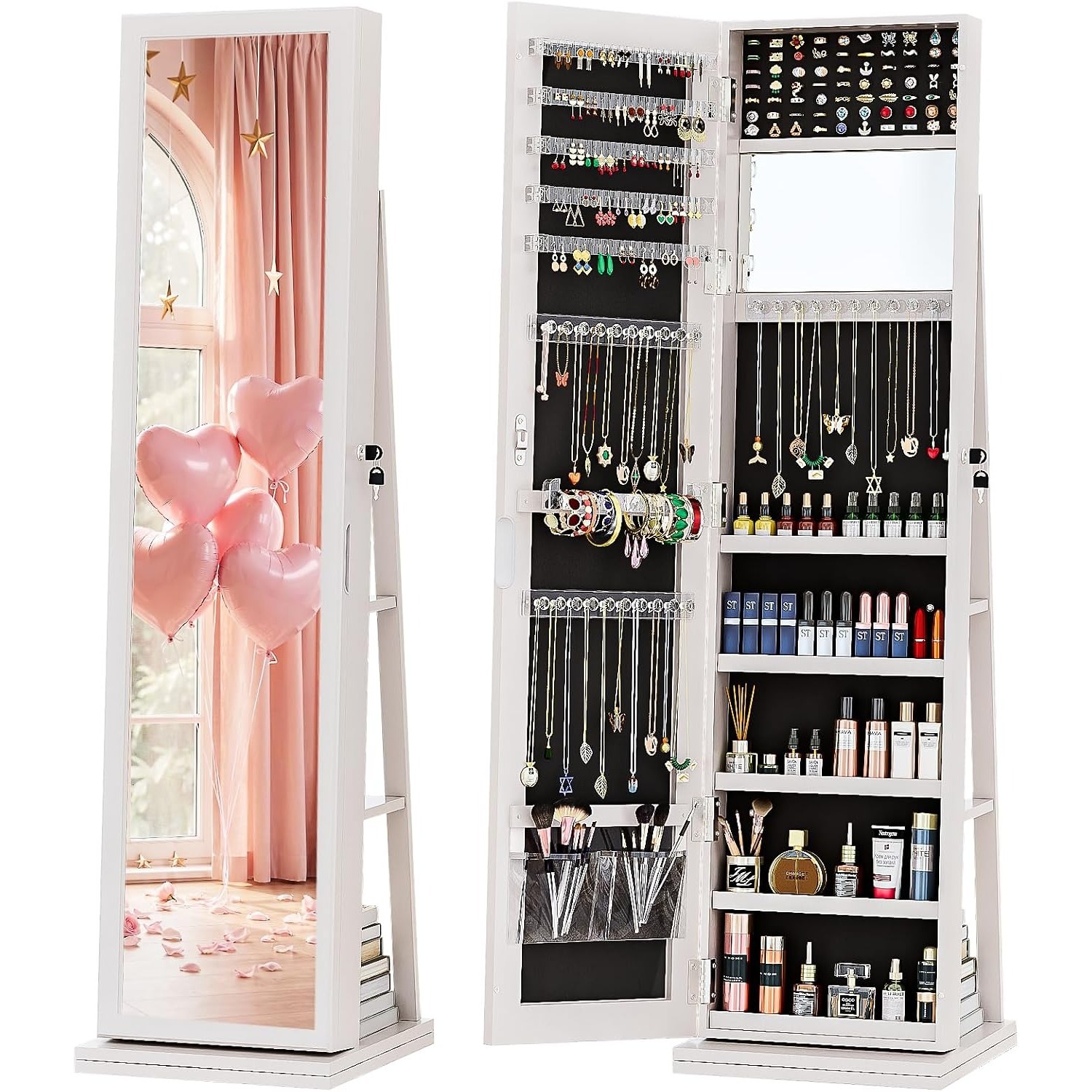 خزانة مجوهرات 4 في 1 قابلة للق - مراجعة Full Length Mirror Jewelry Armoire وسعره