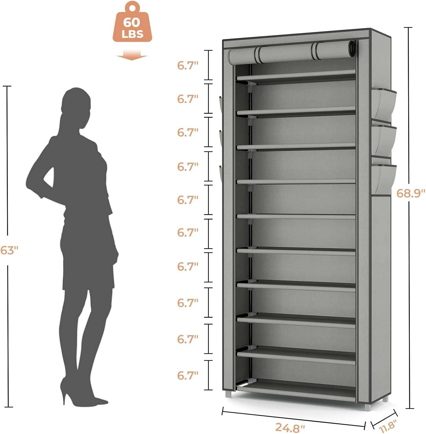 منظم أحذية عمودي ضيق، رف أحذية - مراجعة Shoe Rack Cabinet Narrow Entryway وسعره